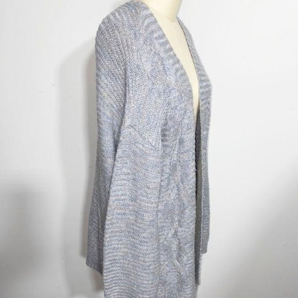 Cozy Oversized Boxy Pastel Marbled Gray Shrug S/M - Picture 7 of 9
